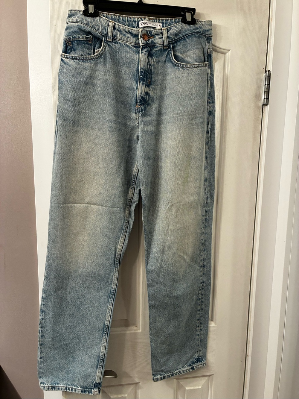 Zara straight leg high waisted jeans